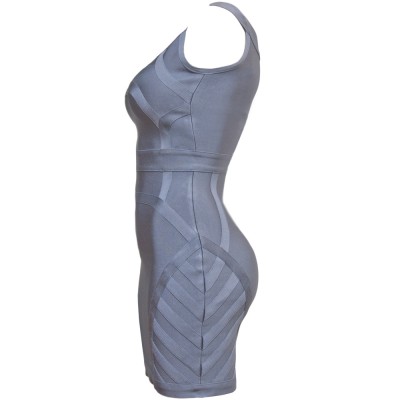 'Akaya' Graues Bandage Kleid 